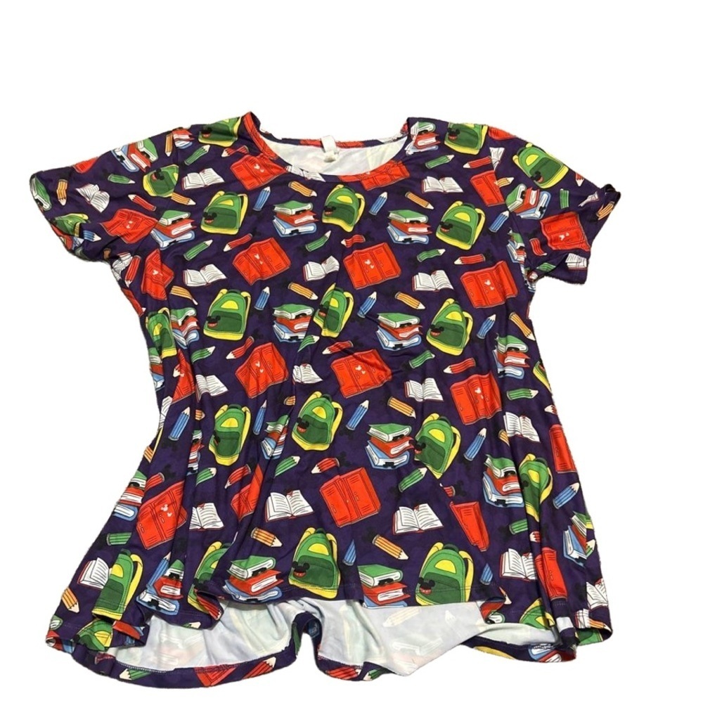 Ambrie Mickey Mouse Back To School Teacher Tshirt Tunic Dress 4XL